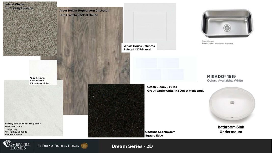 Sample of building materials used in homes in Windrose Green, Angleton (Image 3).