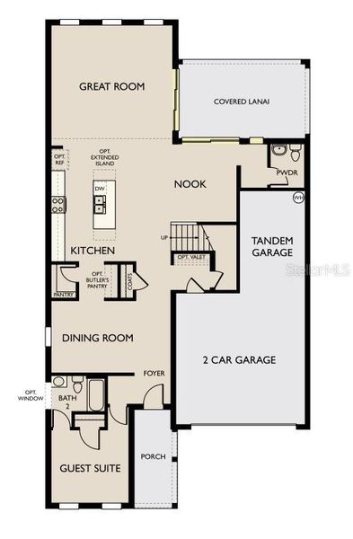 2D floor plan layout of this home in Oakfield Trails, Parrish, FL (Image 3).