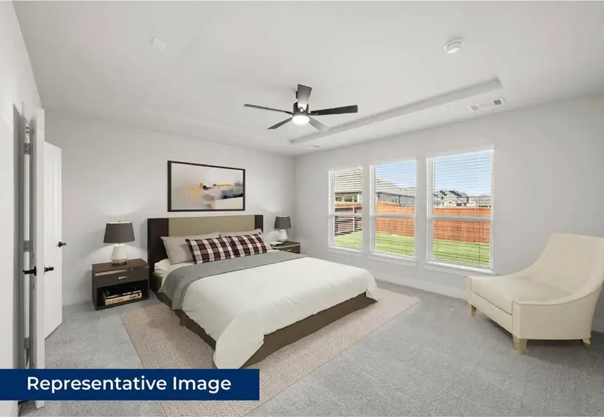 Representative furnished interior of a home built from the Boston 2F (w/Media) by First Texas Homes in The Villages of Hurricane Creek, Anna (Image 9).