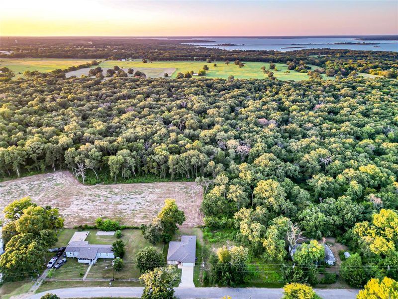 Aerial view of a nearby body of water Aerial view of a nearby body of water