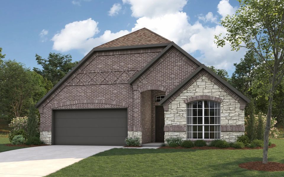Representative exterior photo of a completed home built from the Garnet by Stonehollow Homes in Estates At Baker Park, Sherman, TX (Image 8).