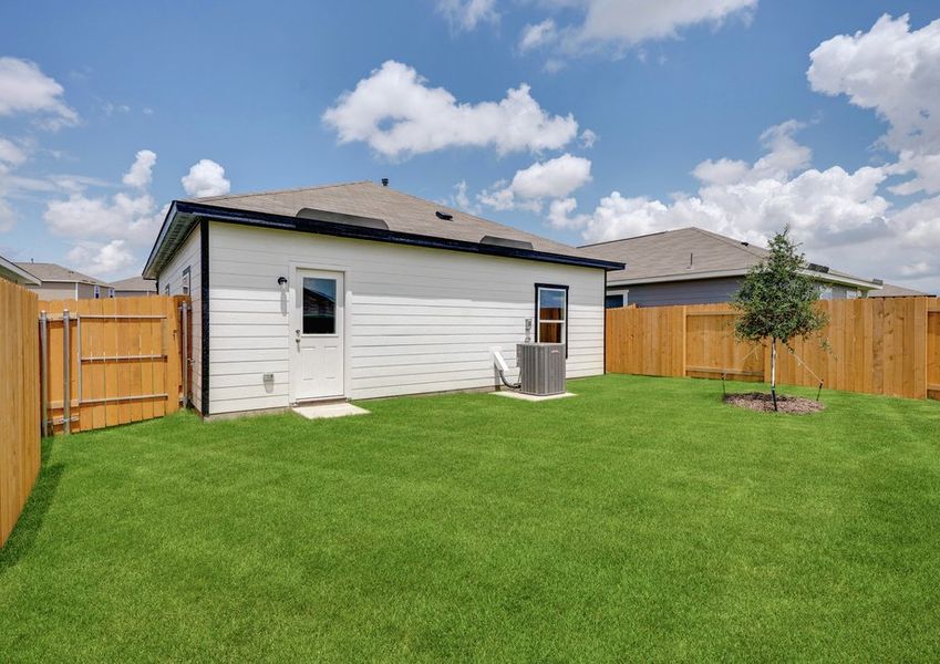 The Atticus has a fully fenced-in back yard.