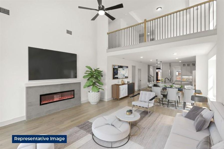 Furnished interior view inside a new home in Villages of Creekwood, Frisco (Image 16).