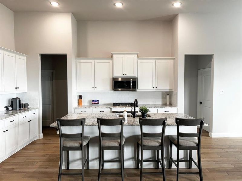 View of kitchen from family room