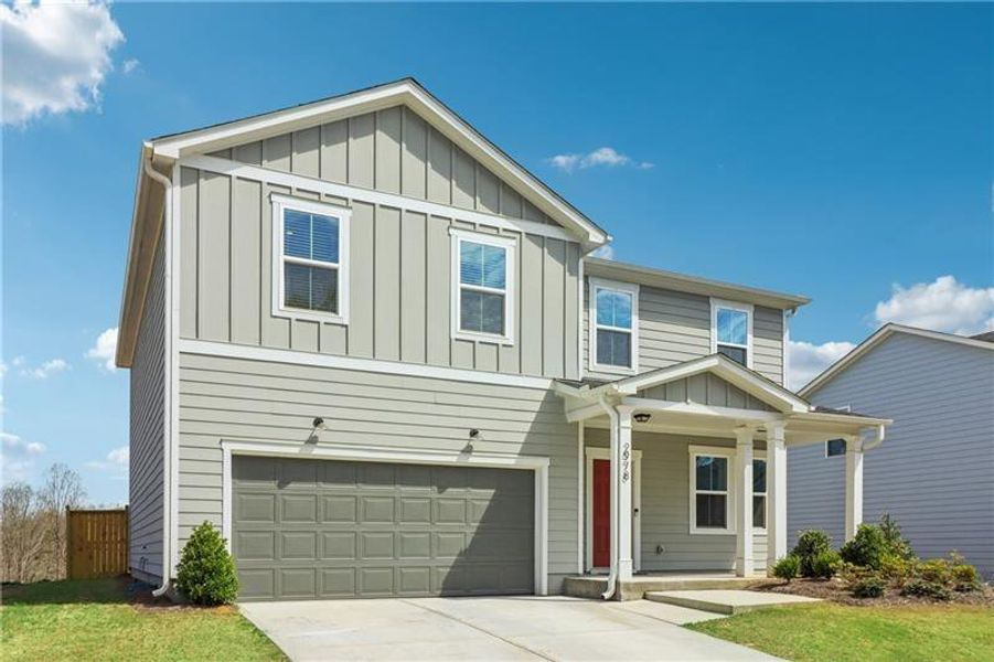 Front exterior of a new home in , Gainesville, GA, highlighting curb appeal (Image 25).