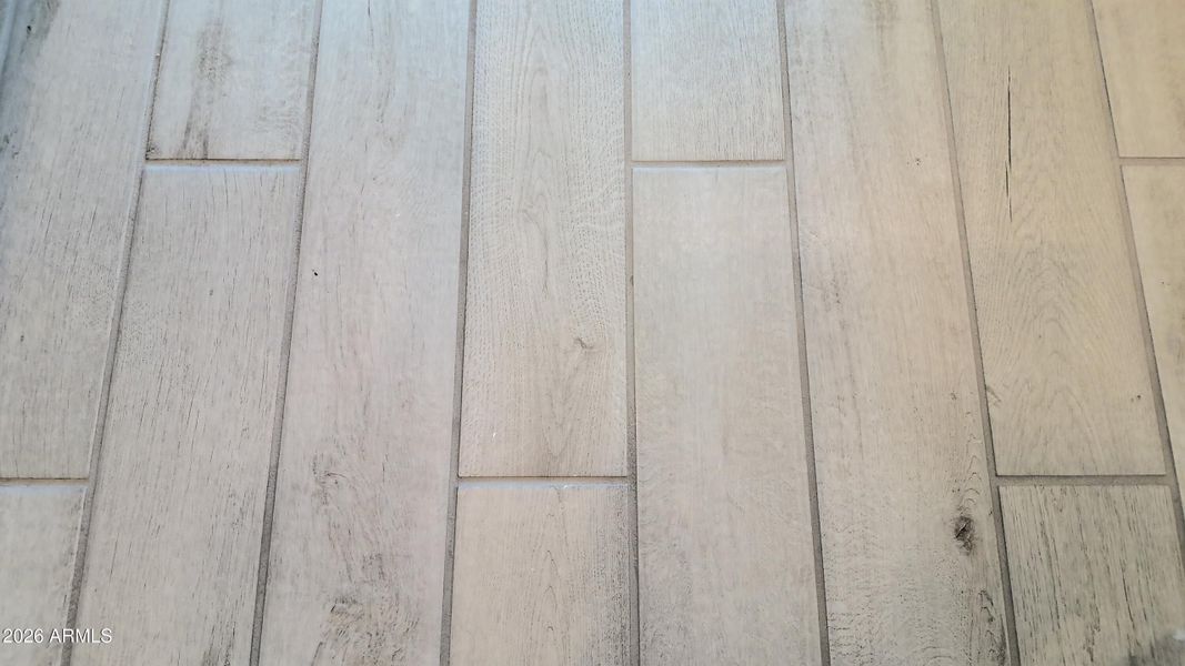 Beautiful plank style tile floor