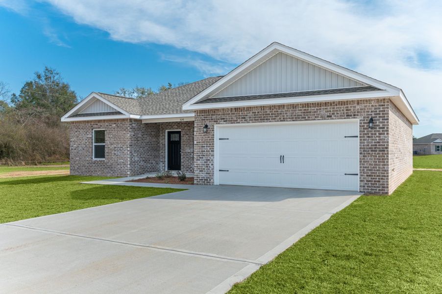 Representative exterior photo of a completed home built from the Adeline by CJL Homes in Oak Hollow, Crestview, FL (Image 17).