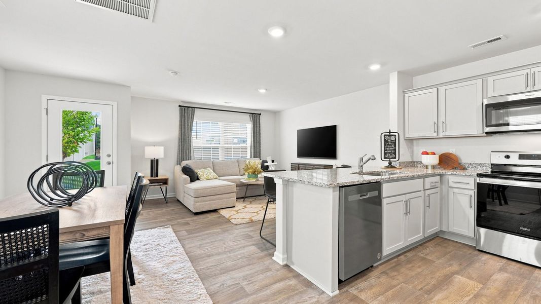 Furnished interior view inside a new home in The Townes at Hunter Hill, Rocky Mount (Image 5).