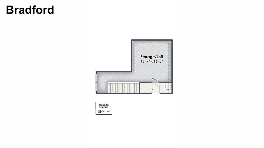 2D floor plan layout for the BRADFORD by D.R. Horton in Indigo Preserve, Leland, NC (Image 7).