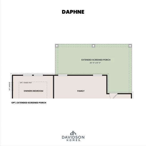 2D floor plan layout for the The Daphne C by Davidson Homes LLC in Retreat at North Main, Lillington, NC (Image 25).