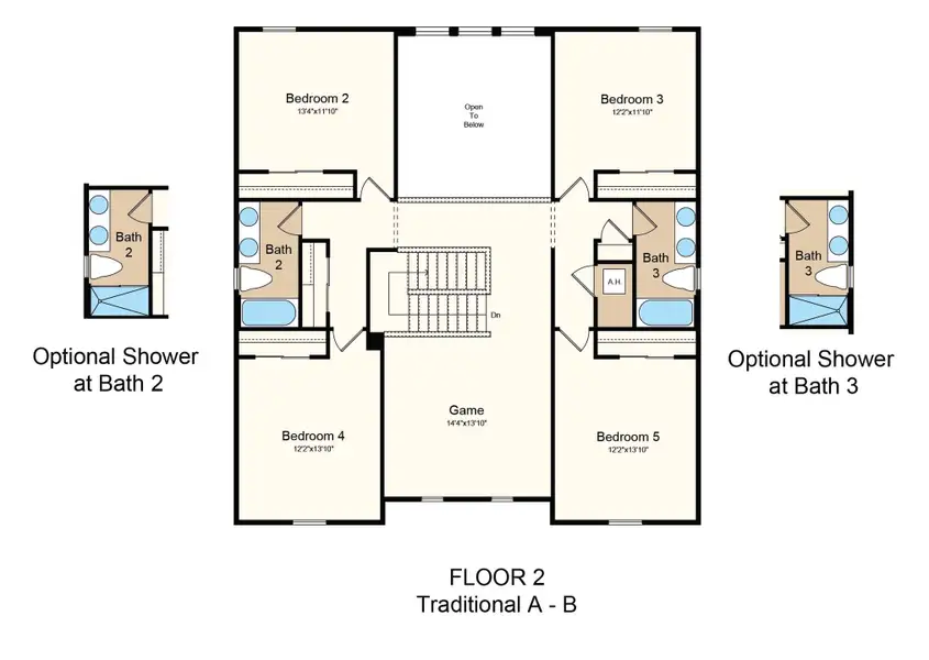 2D floor plan layout of this home in Hillcrest, San Antonio, FL (Image 3).