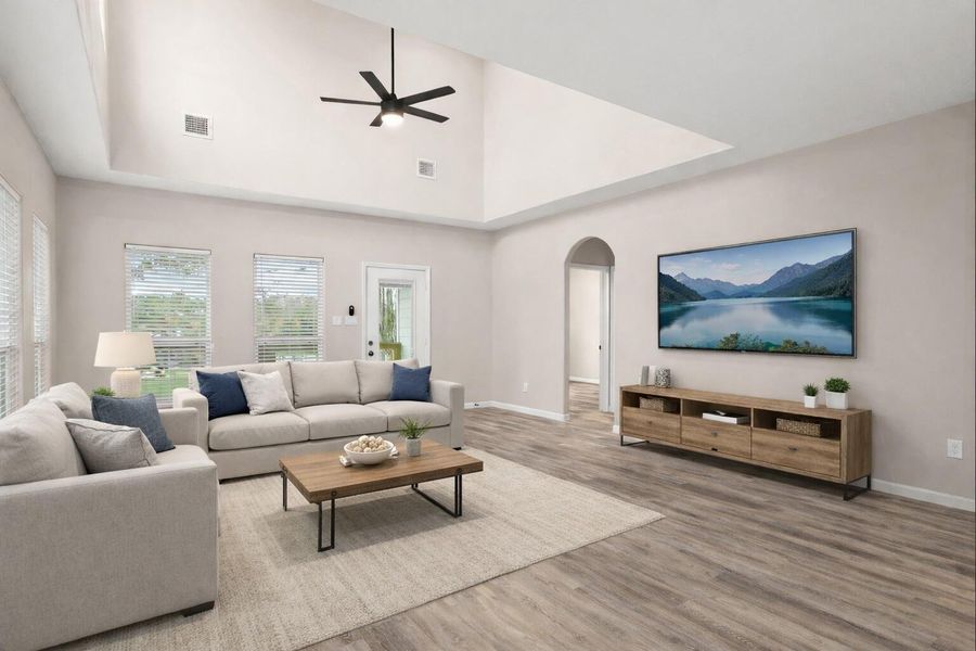 Virtually staged living room