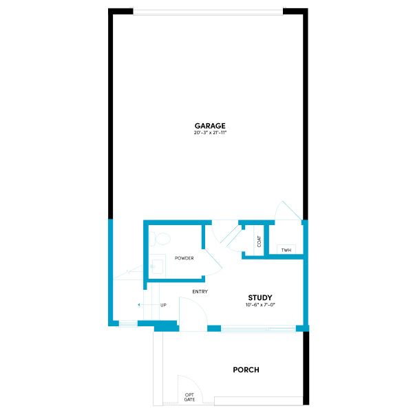 2D floor plan layout for the Contour One by Brookfield Residential in Contour at Uplands, Westminster, CO (Image 7). 2D floor plan layout for the Contour One by Brookfield Residential in Contour at Uplands, Westminster, CO (Image 7).