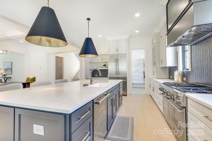 Island and large walk in pantry