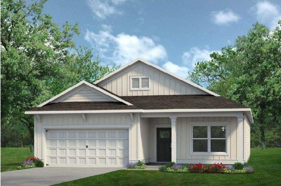 Front exterior of a new home in Summerfield Place, Carrollton, GA, highlighting curb appeal (Image 1). Front exterior of a new home in Summerfield Place, Carrollton, GA, highlighting curb appeal (Image 1).