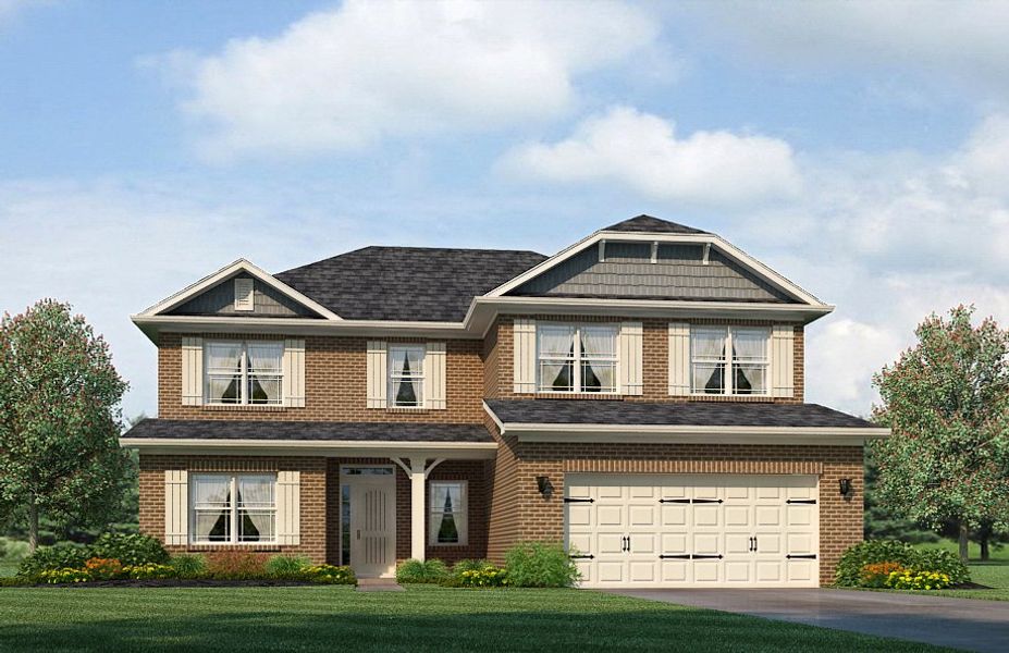 Representative exterior photo of a completed home built from the 3130 by Adams Homes in Amidon Estates, Villa Rica, GA (Image 18).