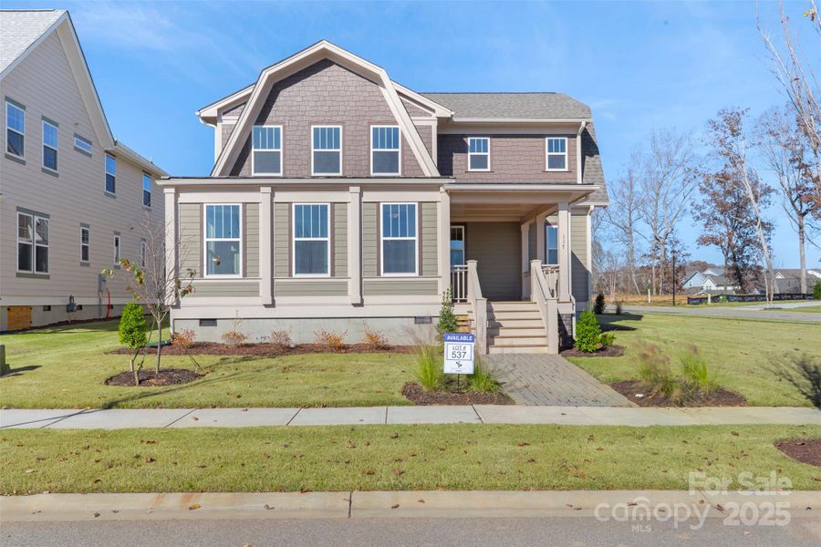 Front exterior of a new home in Riverwalk, Rock Hill, SC, highlighting curb appeal (Image 2).