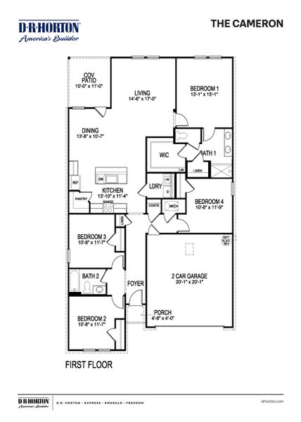 2D floor plan layout of this home in Village Park, Oakland, TN (Image 4).