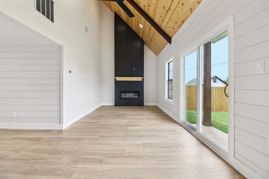 Electric fireplace in the living room