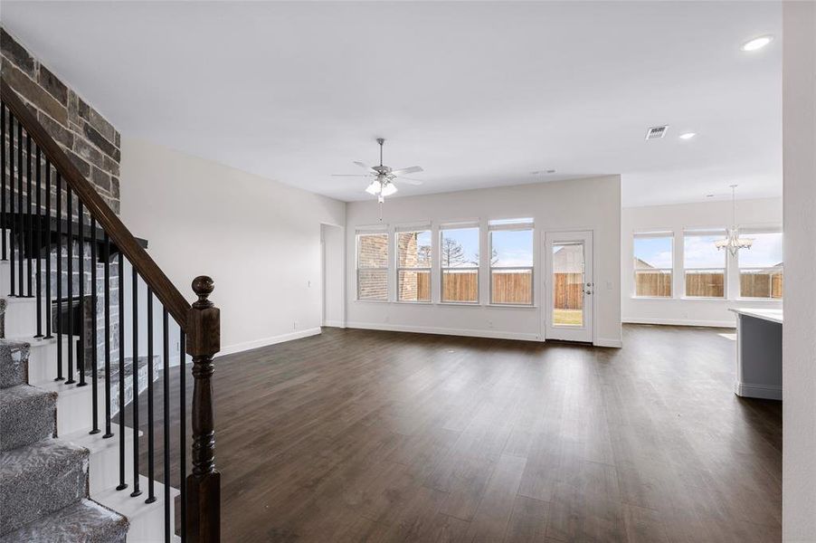 Large open family room