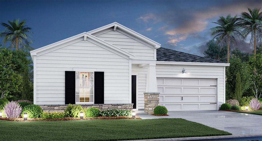 Front exterior of a new home in Cypress Preserve, Moncks Corner, SC, highlighting curb appeal (Image 2).