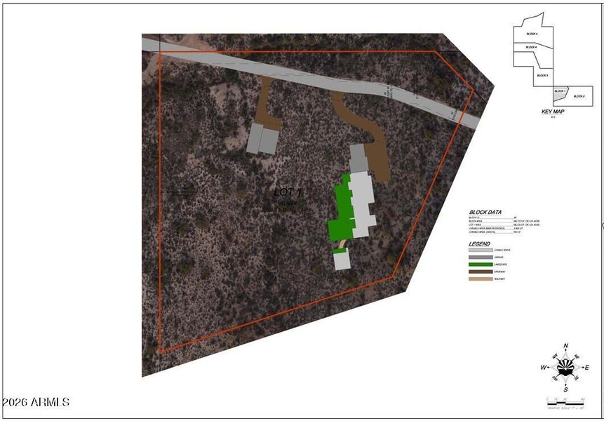 Lot 1 Satellite Map Structures Overlay