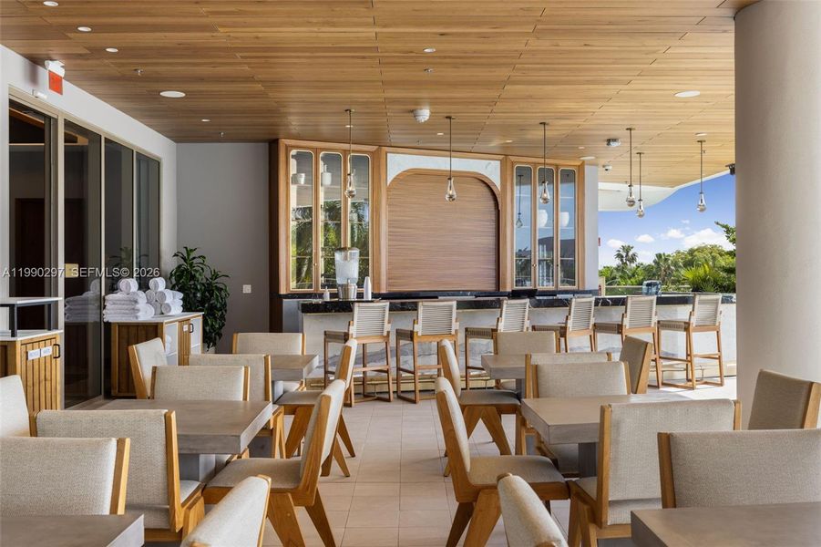 Building's private pool/bar