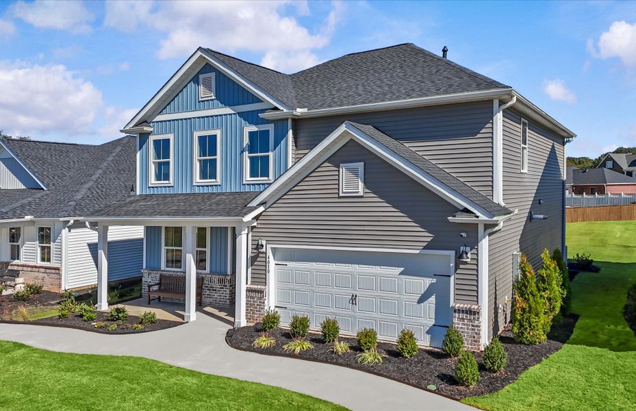 Representative exterior photo of a completed home built from the Valen by Pulte Homes in Sparrow Creek, Boiling Springs, SC (Image 1).