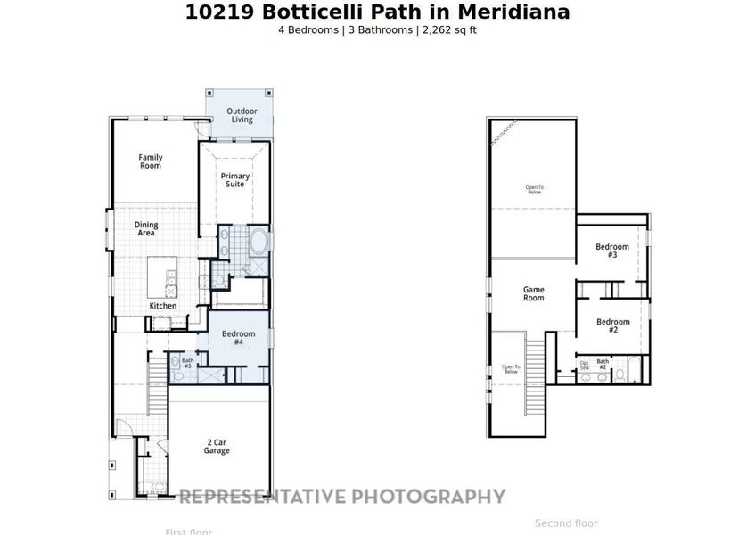 2D floor plan layout of this home in Meridiana: 40ft. lots, Manvel, TX (Image 2). 2D floor plan layout of this home in Meridiana: 40ft. lots, Manvel, TX (Image 2).