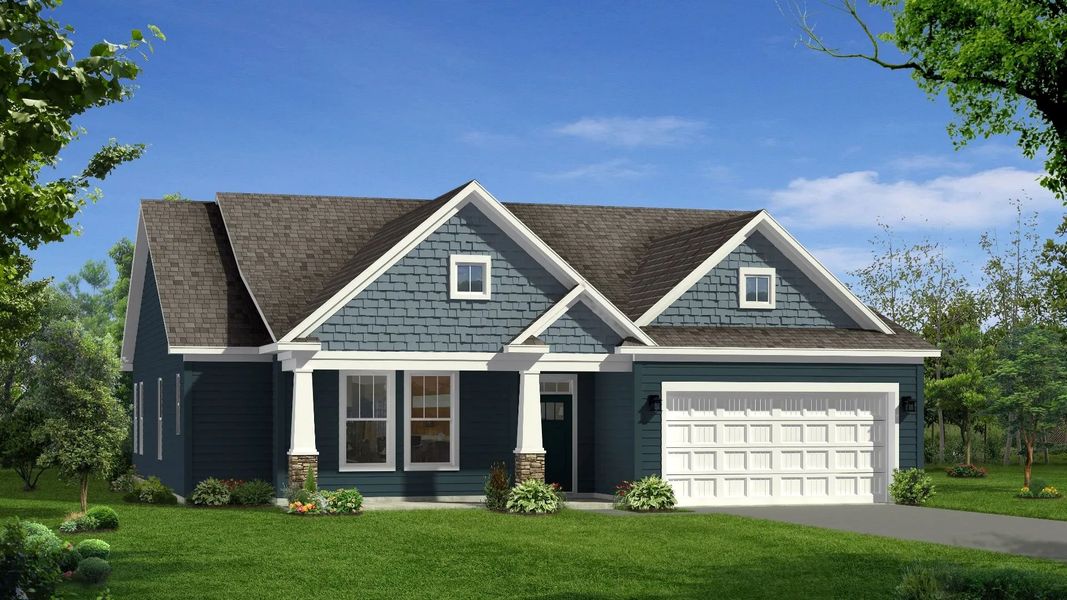 Representative exterior photo of a completed home built from the Wakefield by DRB Homes in Pinebrook, Woodruff, SC (Image 2). Representative exterior photo of a completed home built from the Wakefield by DRB Homes in Pinebrook, Woodruff, SC (Image 2).
