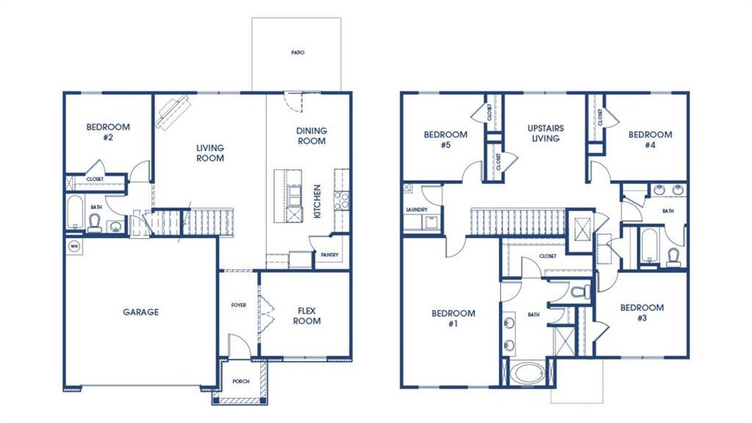2D floor plan layout of this home in Cedar Ridge - Locust Grove Station, Locust Grove, GA (Image 2).
