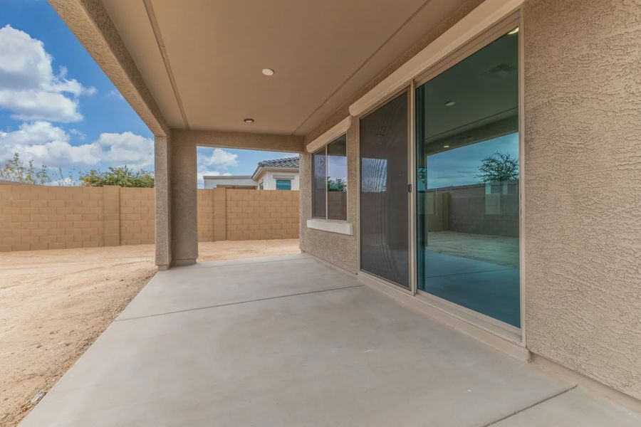Exterior details and patio area of a home in Avanti at Granite Vista, Waddell (Image 4).