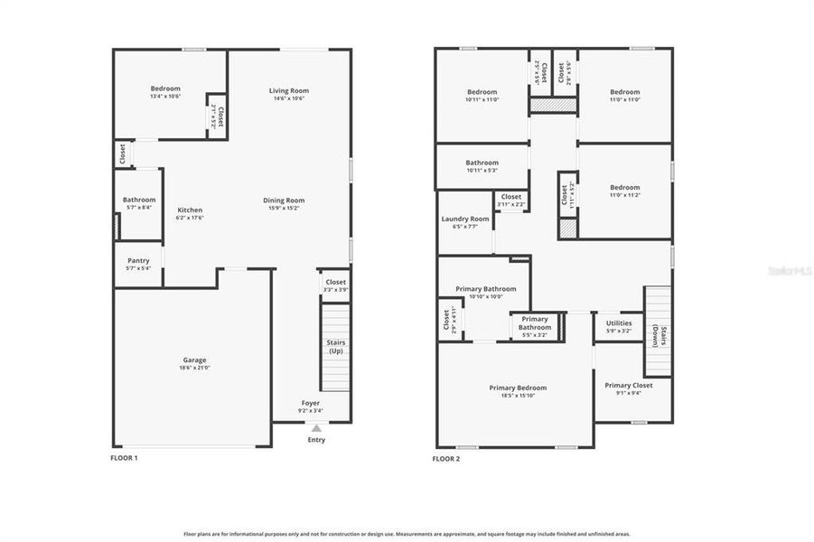 2D floor plan layout of this home in , Zephyrhills, FL (Image 5).