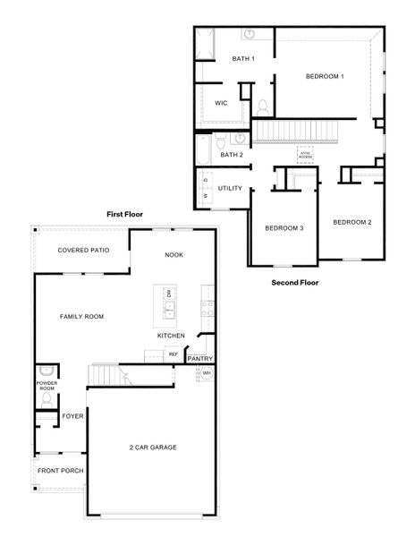 2D floor plan layout for the Emma by D.R. Horton in Bridges Mill, Corpus Christi, TX (Image 3). 2D floor plan layout for the Emma by D.R. Horton in Bridges Mill, Corpus Christi, TX (Image 3).