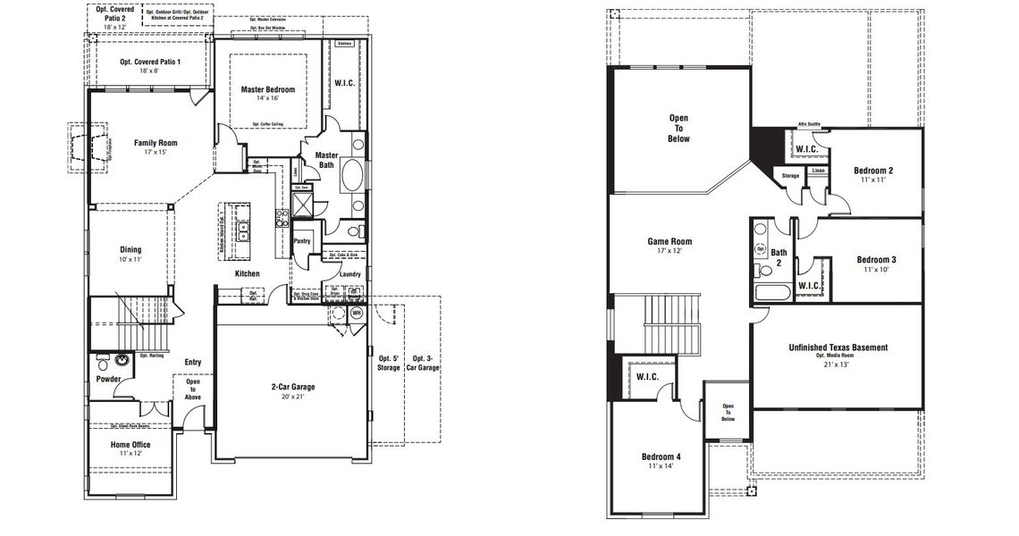 2D floor plan layout for the Parmer by Scott Felder Homes in The Crossvine, Schertz, TX (Image 7). 2D floor plan layout for the Parmer by Scott Felder Homes in The Crossvine, Schertz, TX (Image 7).