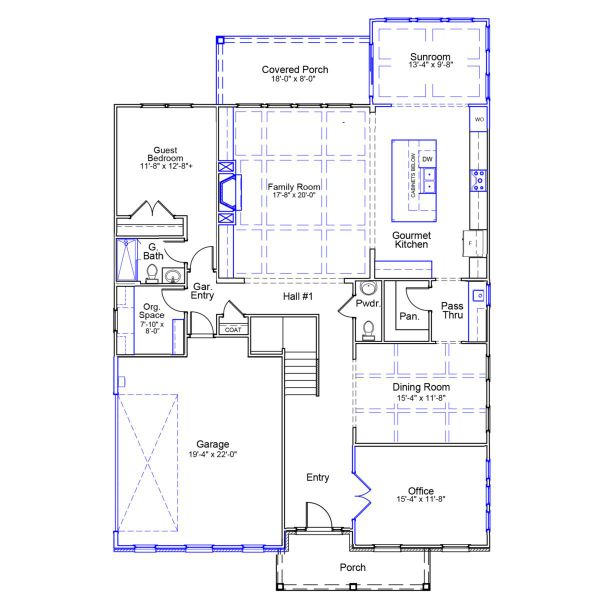 2D floor plan layout of this home in Taylor Oaks, Greenville, SC (Image 3).