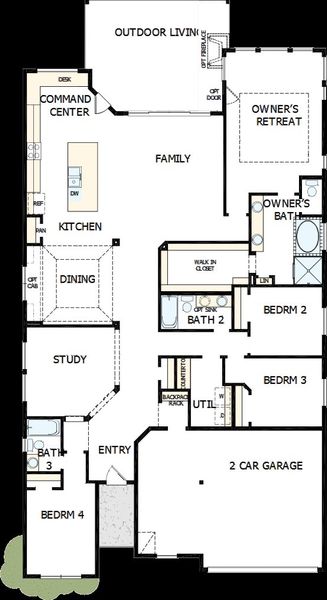 2D floor plan layout of this home in Brookewater 55’ Homesites, Rosenberg, TX (Image 2). 2D floor plan layout of this home in Brookewater 55’ Homesites, Rosenberg, TX (Image 2).
