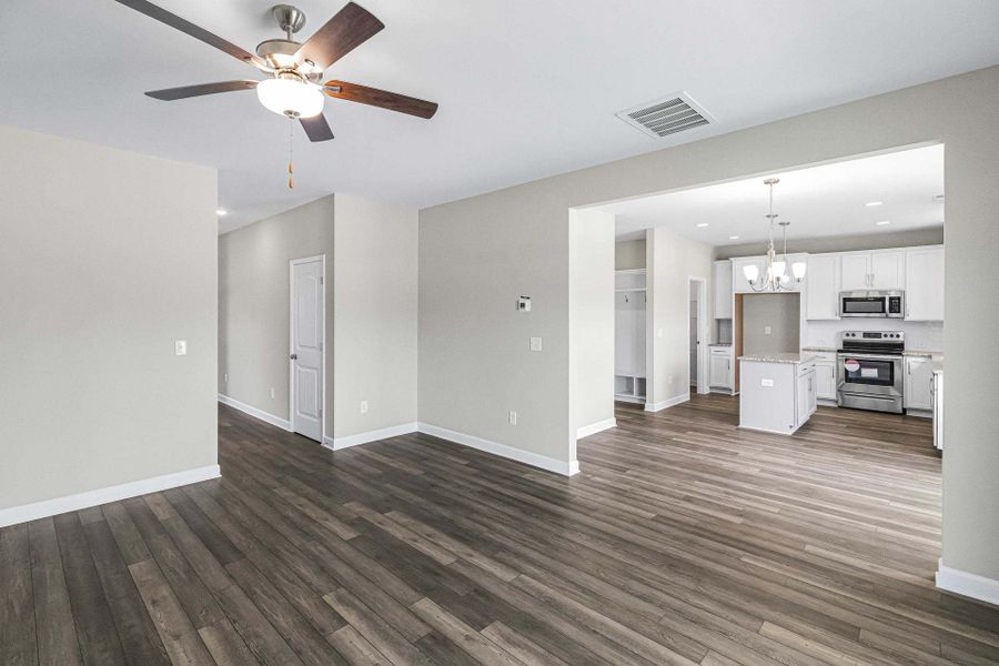 Representative unfurnished interior of a home built from the Magnolia by Caviness & Cates Communities in Bartlett Manor, Youngsville (Image 153).