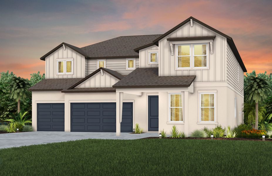 Representative exterior photo of a completed home built from the Roseland by Pulte Homes in Riverwood, Zephyrhills, FL (Image 19).