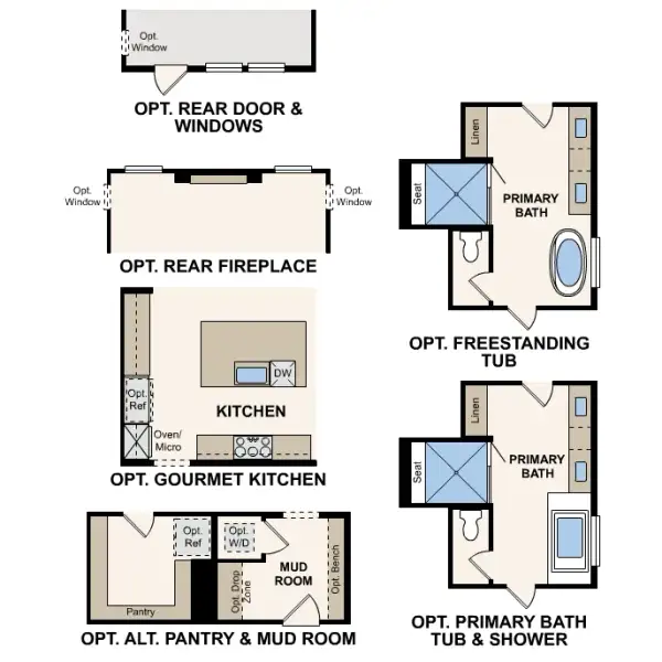 2D floor plan layout for the Silverlake - 3326 by Century Communities in Homestead, Schertz, TX (Image 3).