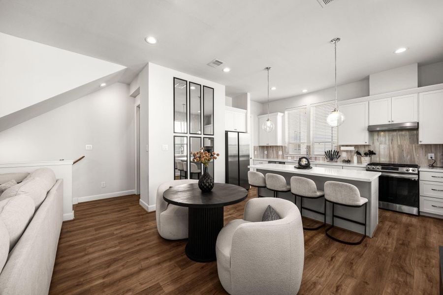 Furnished interior view inside a new home in The Corner At Buffalo Pointe, Houston (Image 33).