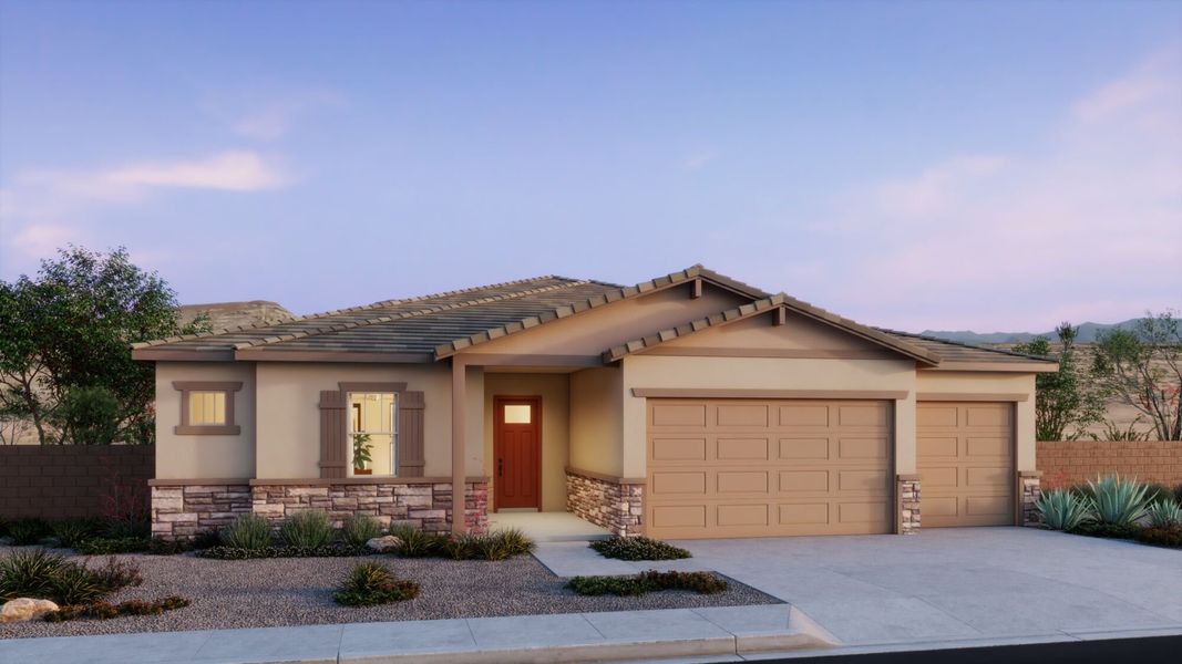 Representative exterior photo of a completed home built from the Hunter by Mattamy Homes in Saguaro Reserve II, Marana, AZ (Image 22). Representative exterior photo of a completed home built from the Hunter by Mattamy Homes in Saguaro Reserve II, Marana, AZ (Image 22).