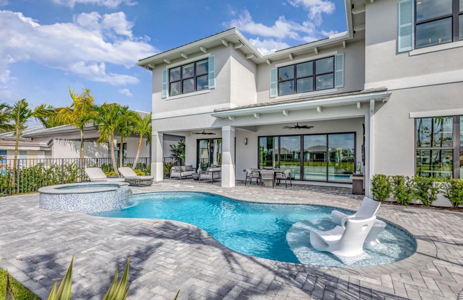 Exterior details and patio area of a home in Apex at Avenir, Palm Beach Gardens (Image 30).