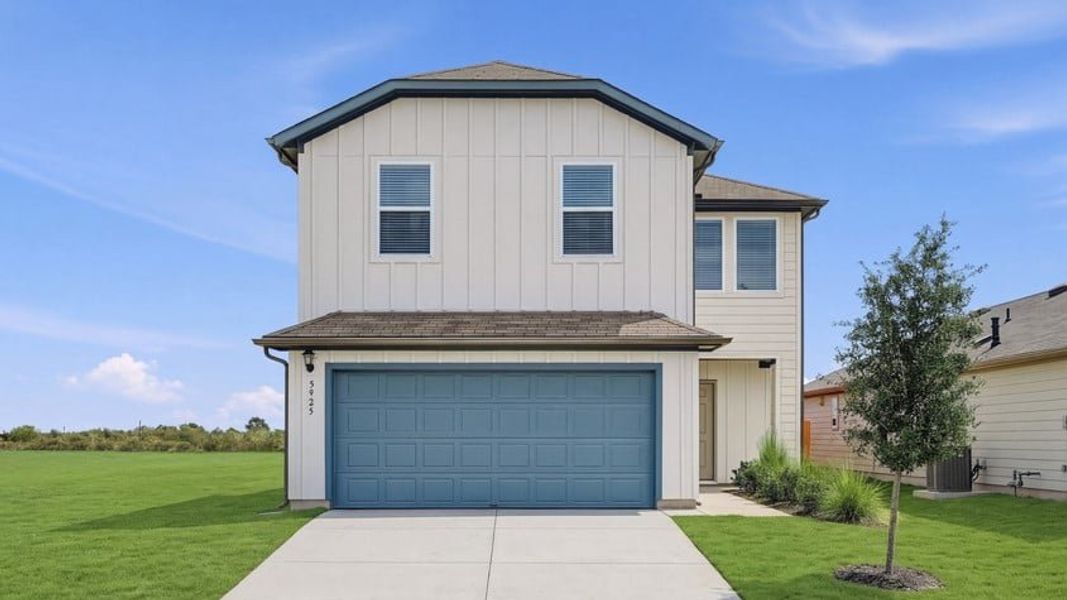 Representative exterior photo of a completed home built from the Harrier by Taylor Morrison in Longview, Del Valle, TX (Image 23).