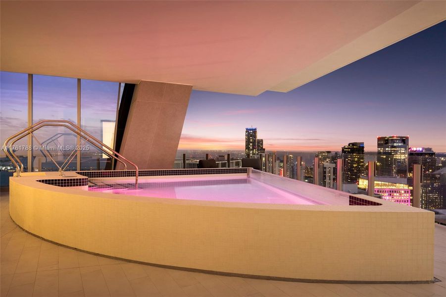 Exterior details and patio area of a home in Aston Martin Residences, Miami (Image 19).