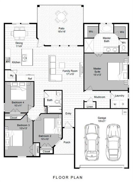 2D floor plan layout of this home in Fair Oaks, Bridgeport, TX (Image 5).