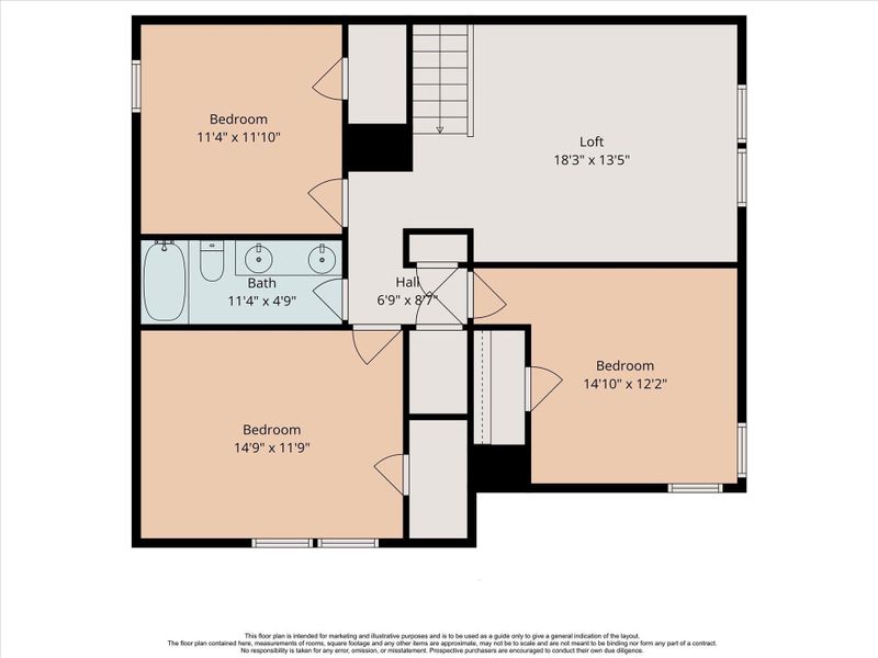 2D floor plan layout of this home in Bridge Creek 45s and 50s, Cypress, TX (Image 5).