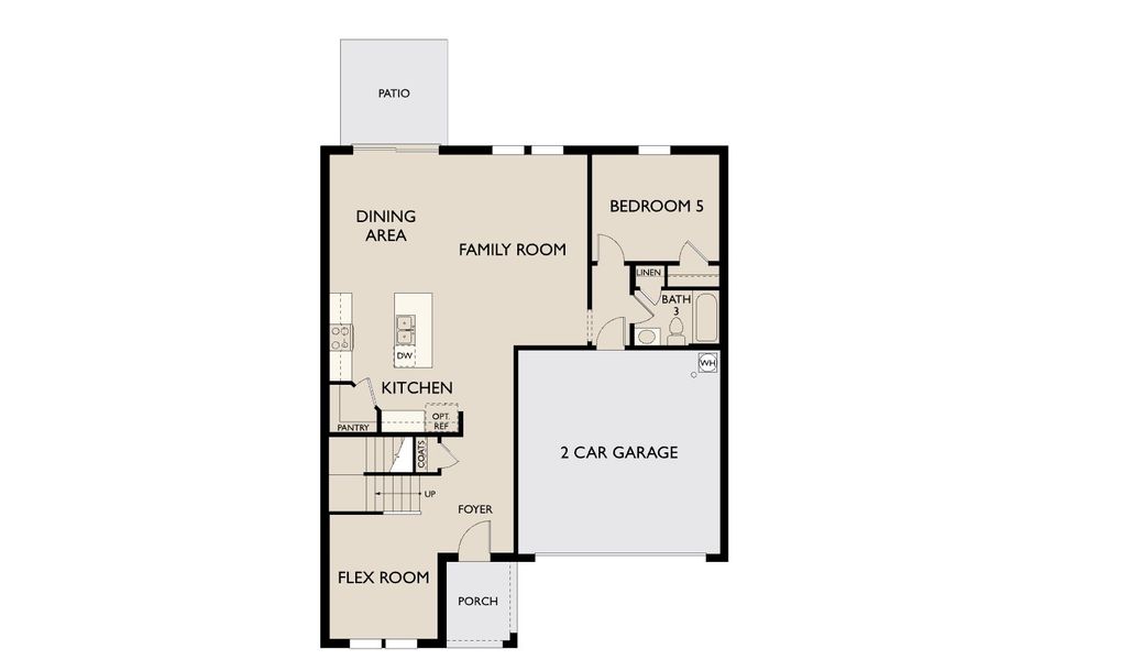 2D floor plan layout for the Teton by Ashton Woods in Berry Bay, Wimauma, FL (Image 3).