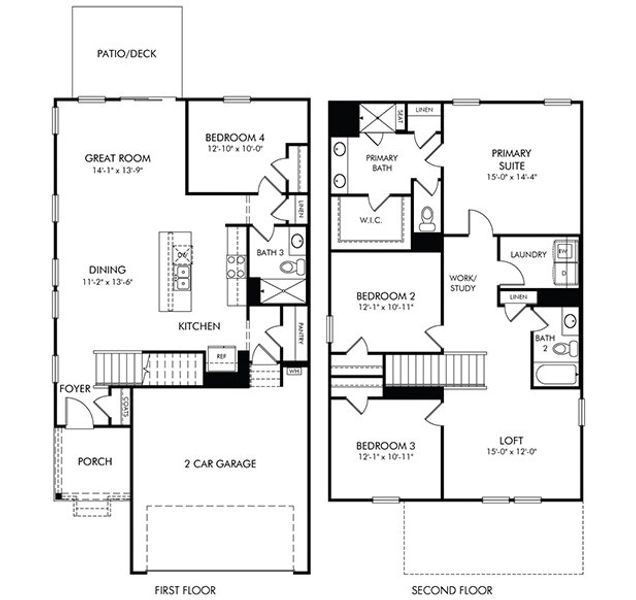 2D floor plan layout of this home in Walnut Reserve, Conover, NC (Image 2). 2D floor plan layout of this home in Walnut Reserve, Conover, NC (Image 2).