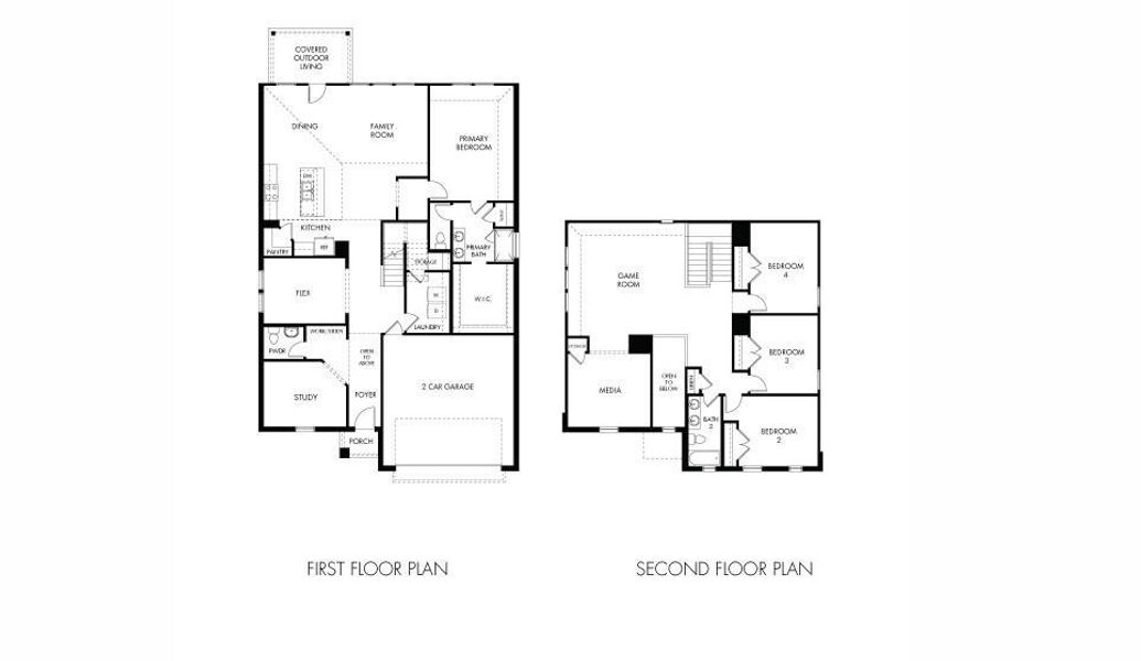 2D floor plan layout of this home in Stonehaven, Seagoville, TX (Image 2).